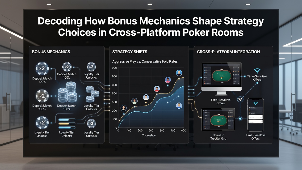 Grafik over strategiske tilpasninger på tværs af pokerplatforme og enheder